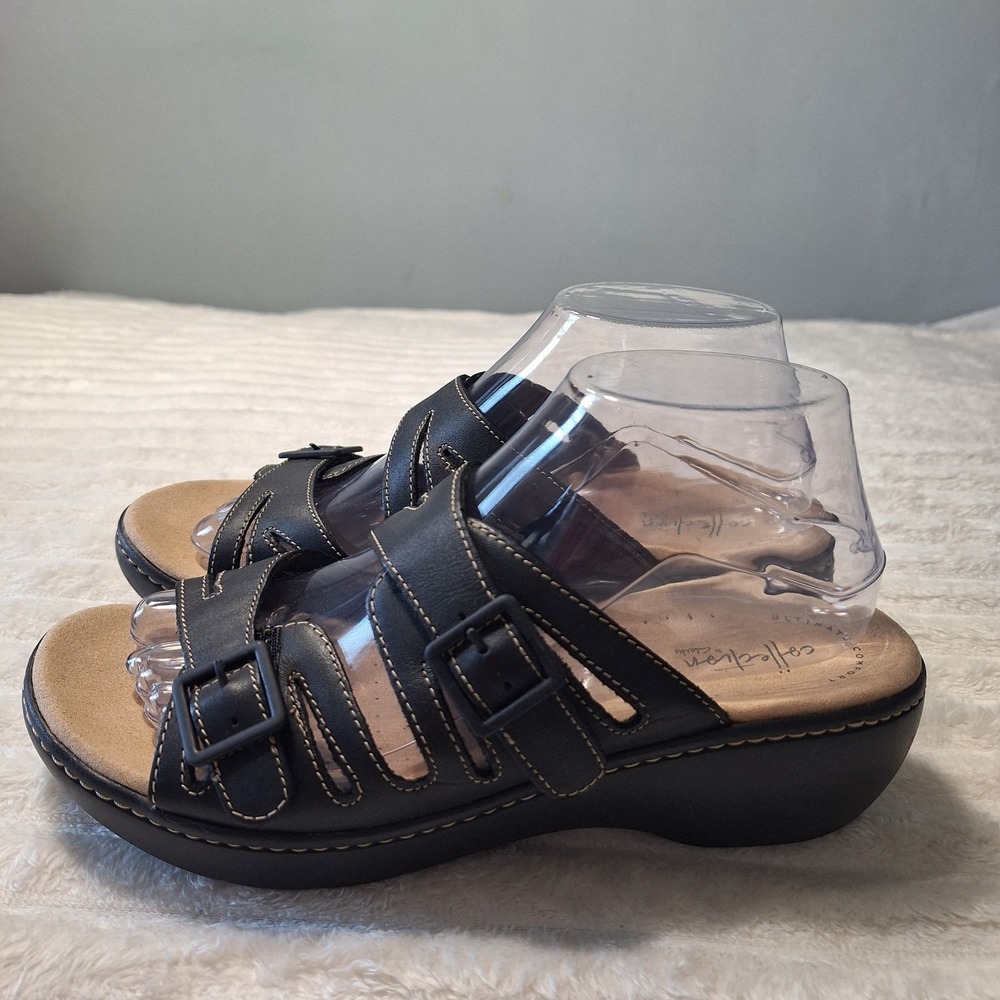 Clarks Collection Merliah Karli Sandals Womens 8 Black Slip On Adjustable... - Picture 12 of 12